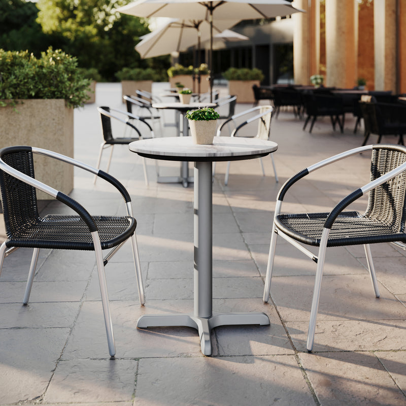 White 24" RD Tabletop-X Base