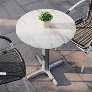 White 24" RD Tabletop-X Base