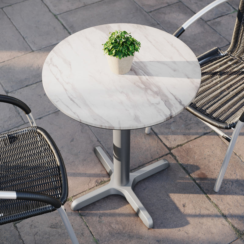 White 24" RD Tabletop-X Base