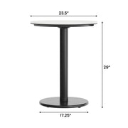 White 24" RD Tabletop-RD Base