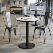 White 24" RD Tabletop-RD Base