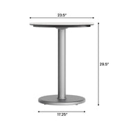 White 24" RD Tabletop-RD Base