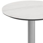 White 24" RD Tabletop-RD Base