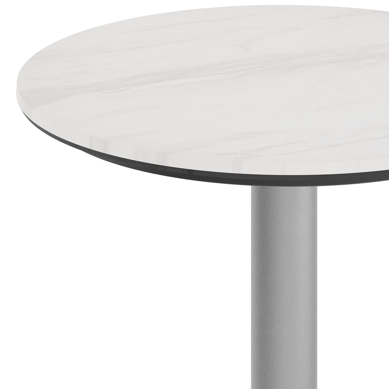 White 24" RD Tabletop-RD Base