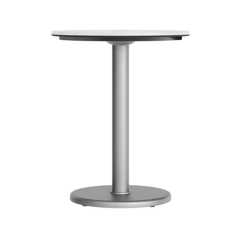 White 24" RD Tabletop-RD Base