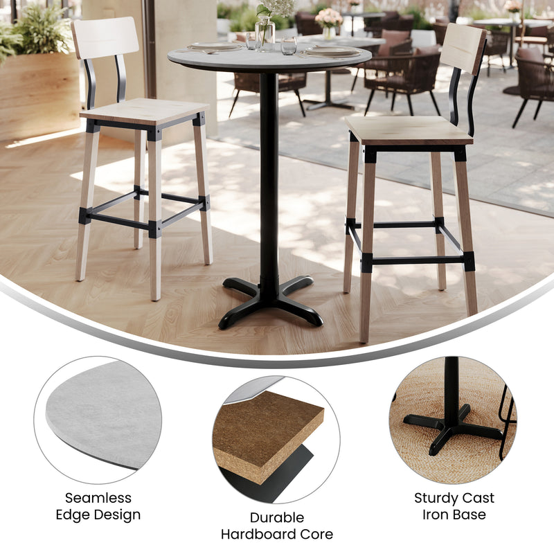 GY 31.25" RD Table-Bar X Base