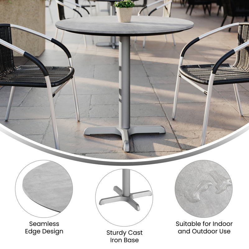 Gray 31.25" RD Tabletop-X Base