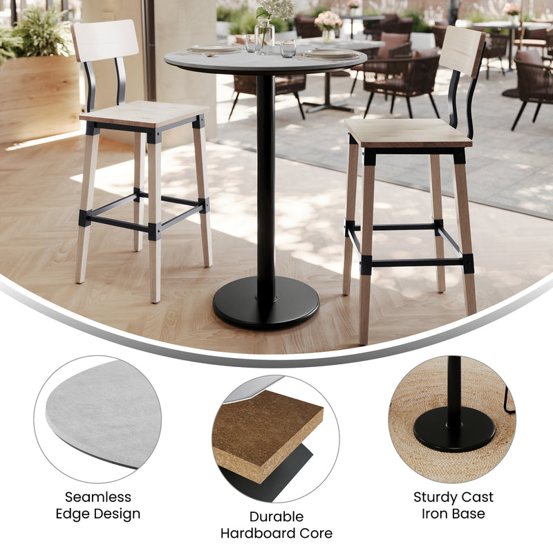GY 31.25" RD Table-RD Bar Base