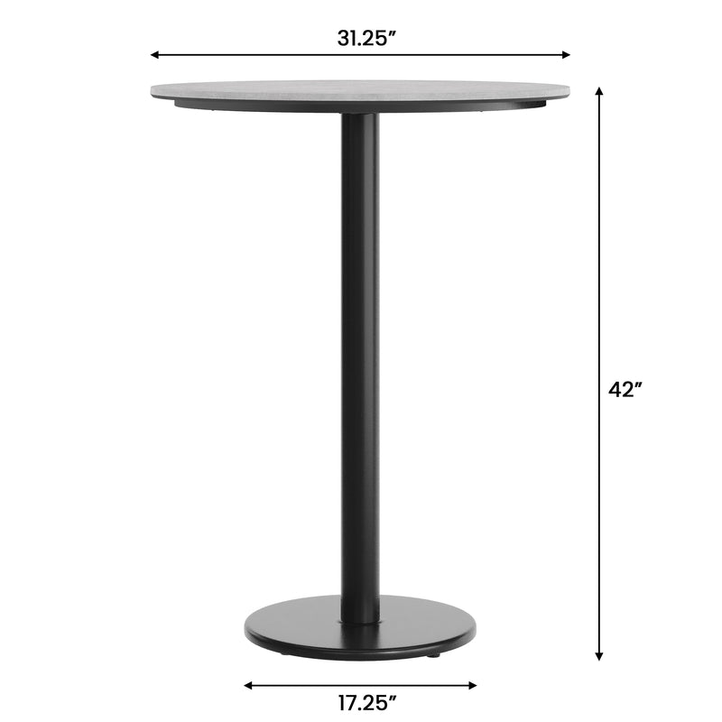 GY 31.25" RD Table-RD Bar Base