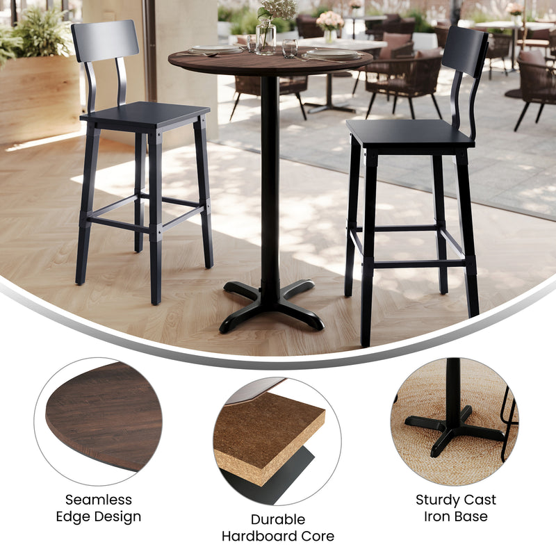 BR 31.25" RD Table-Bar X Base