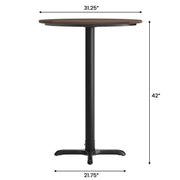BR 31.25" RD Table-Bar X Base