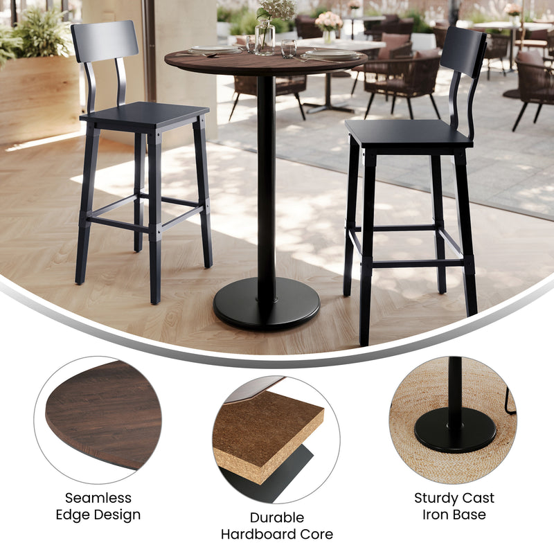 BR 31.25" RD Table-RD Bar Base