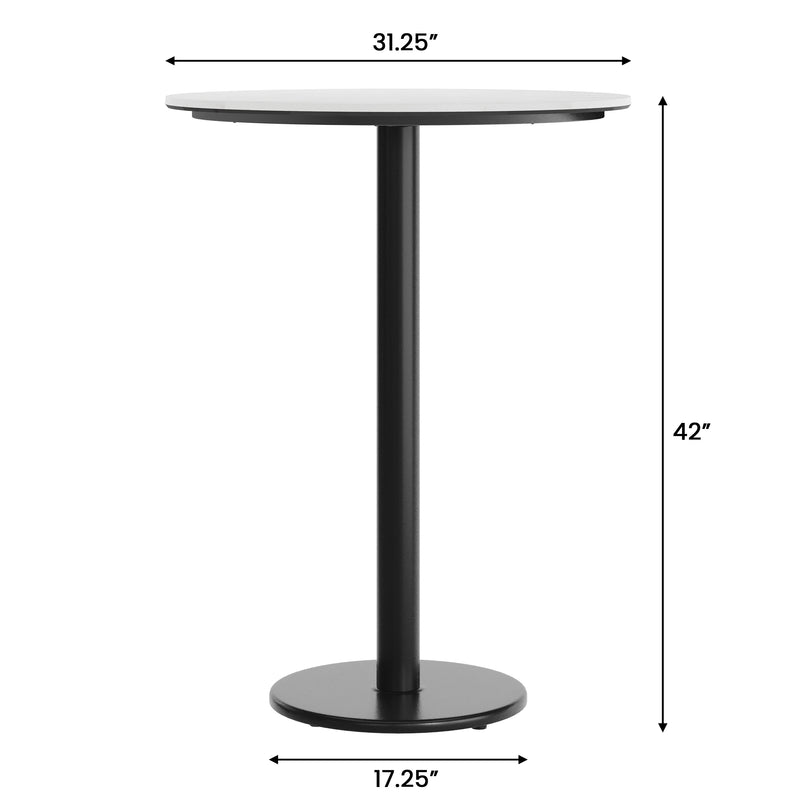 WH 31.25" RD Table-RD Bar Base