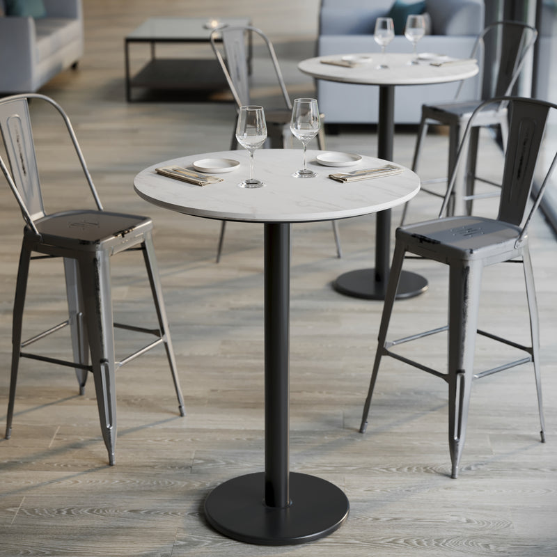 WH 31.25" RD Table-RD Bar Base