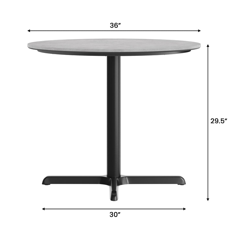 Gray 36" RD Tabletop-X Base