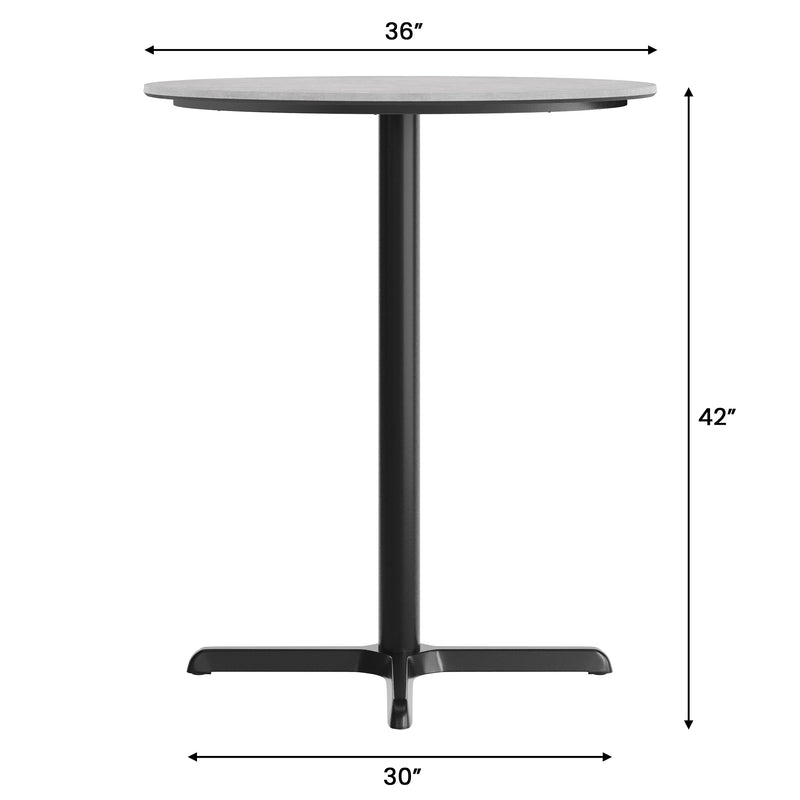 GY 36" RD Tabletop-X Bar Base