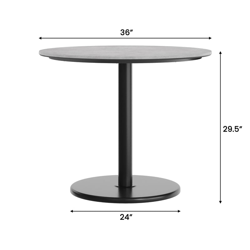 Gray 36"RD Table-RD Base