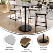 Gray 36"RD Table-RD Bar Base