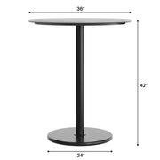 Gray 36"RD Table-RD Bar Base