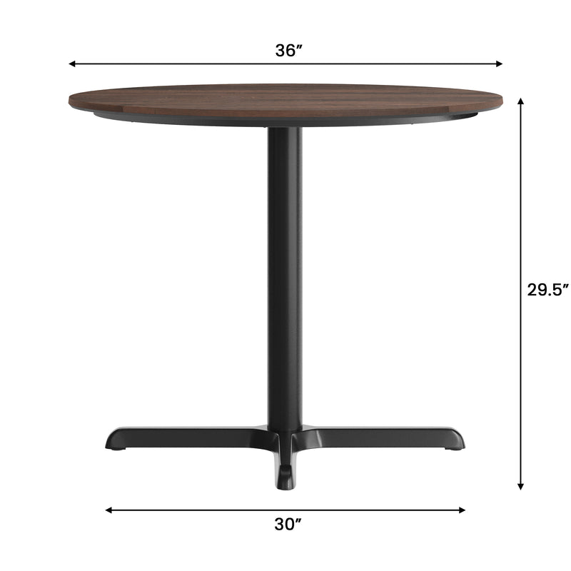 Brown 36" RD Tabletop-X Base