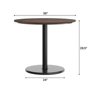 Brown 36"RD Table-RD Base