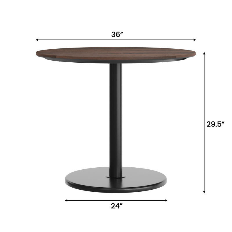 Brown 36"RD Table-RD Base