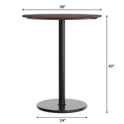 Brown 36"RD Table-RD Bar Base