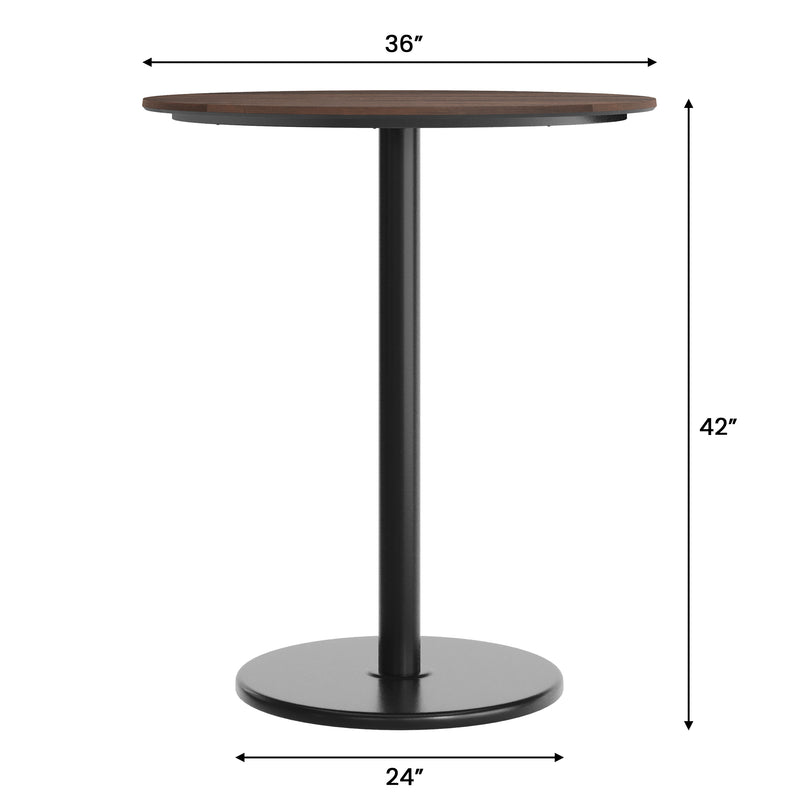 Brown 36"RD Table-RD Bar Base