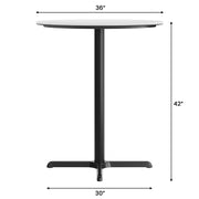 WH 36" RD Tabletop-X Bar Base