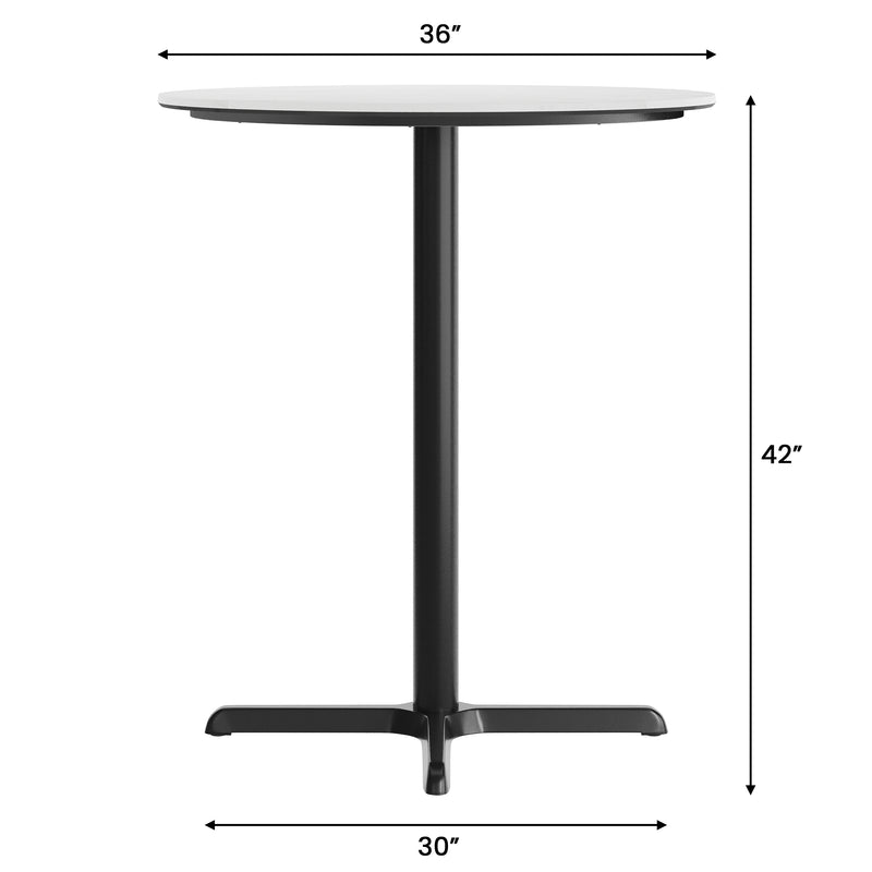 WH 36" RD Tabletop-X Bar Base