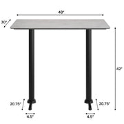 Gray 48x30 Table-Bar T Bases
