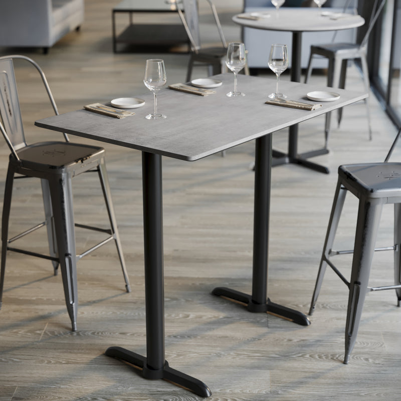 Gray 48x30 Table-Bar T Bases