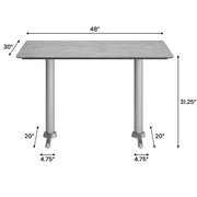 Gray 48x30 Tabletop-T Base