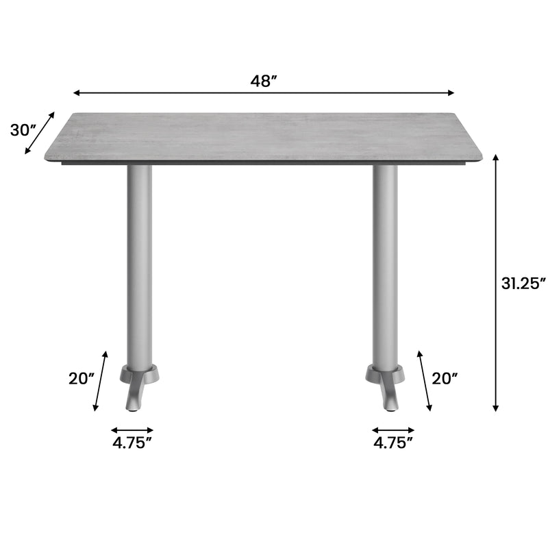 Gray 48x30 Tabletop-T Base