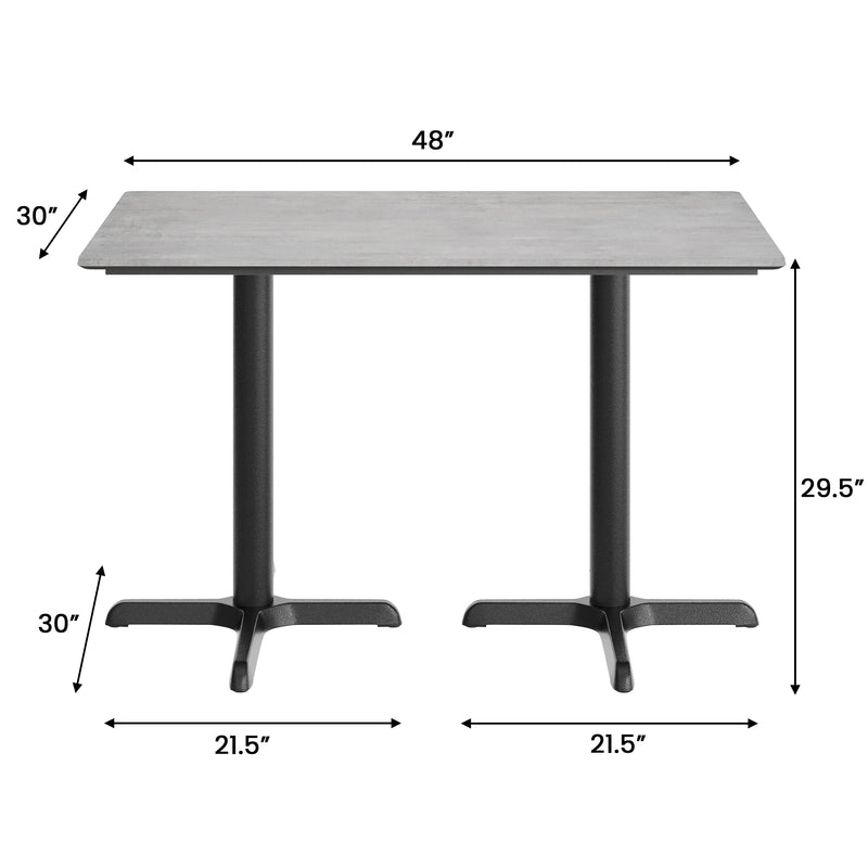 Gray 48x30 Tabletop-X Base