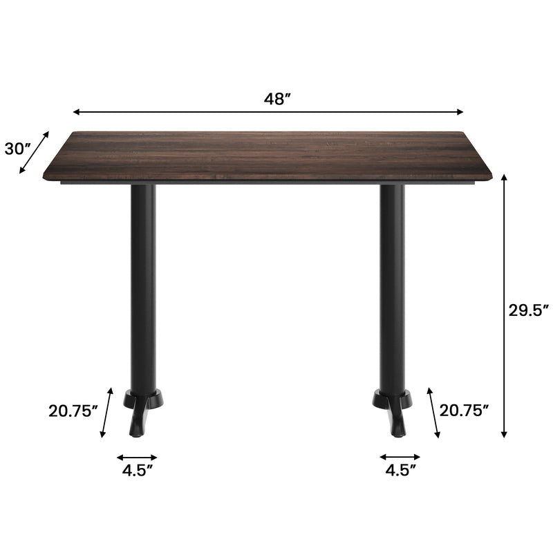 Brown 48x30 Tabletop-T Bases