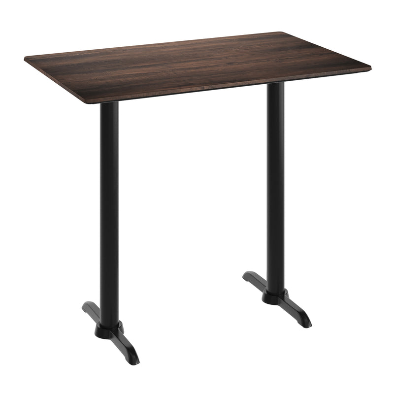 Brown 48x30 Table-Bar T Bases