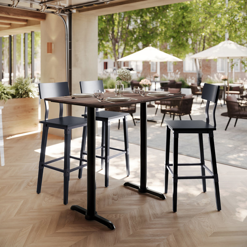 Brown 48x30 Table-Bar T Bases