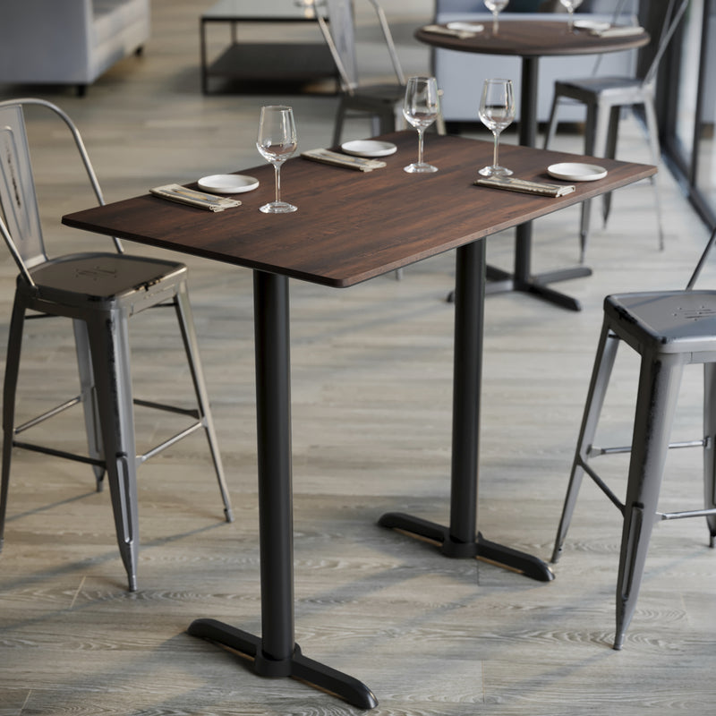 Brown 48x30 Table-Bar T Bases