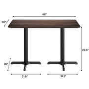Brown 48x30 Tabletop-X Base