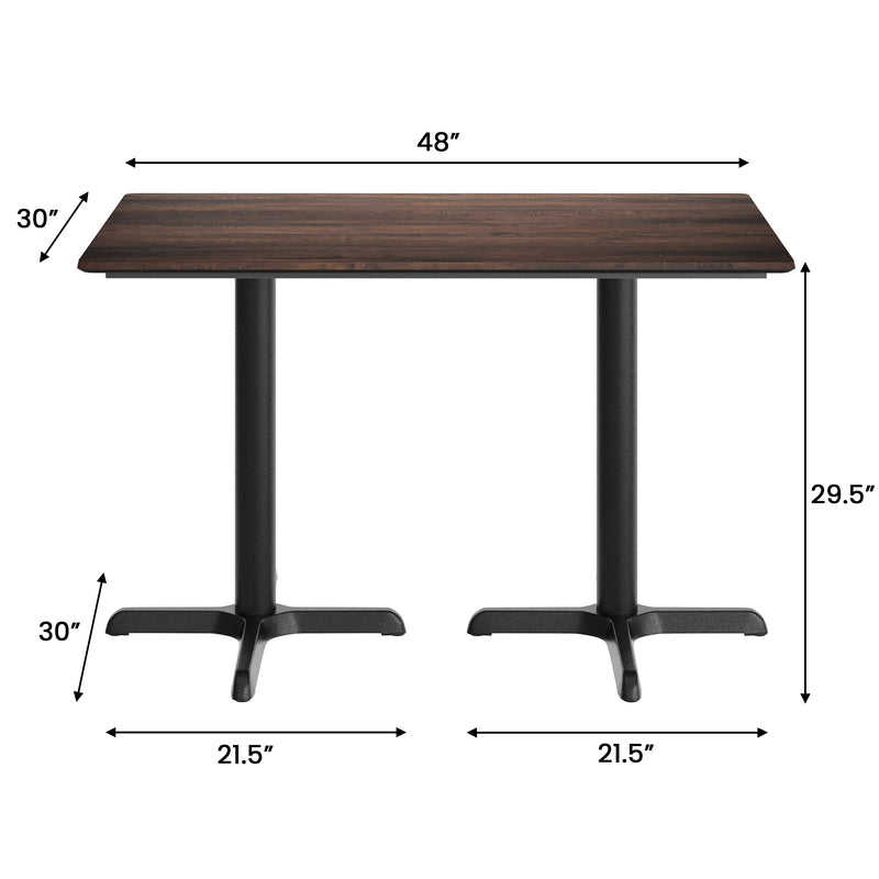 Brown 48x30 Tabletop-X Base