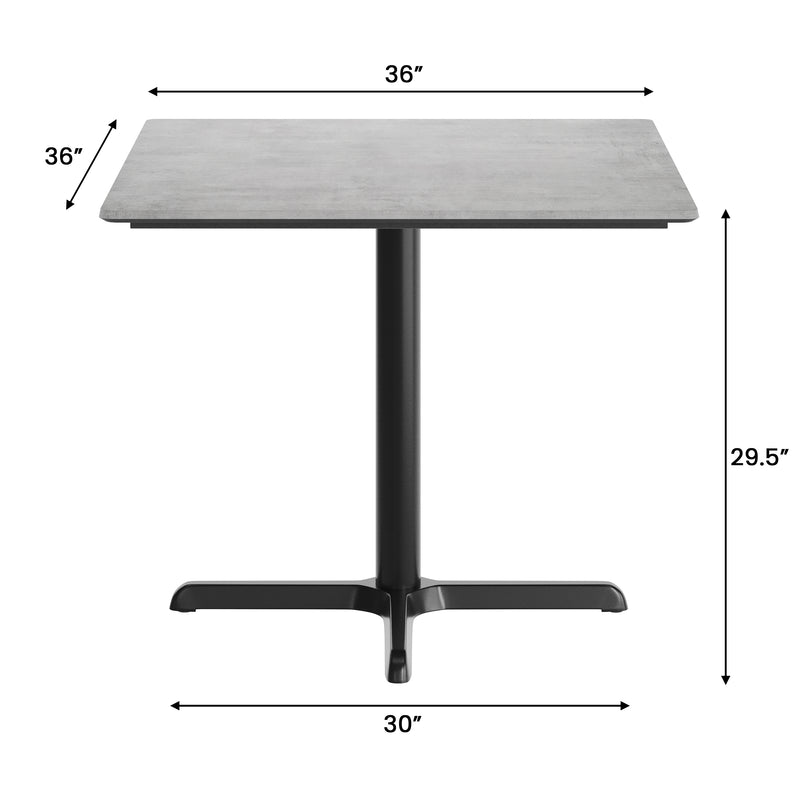 Gray 36" SQ Tabletop-X Base
