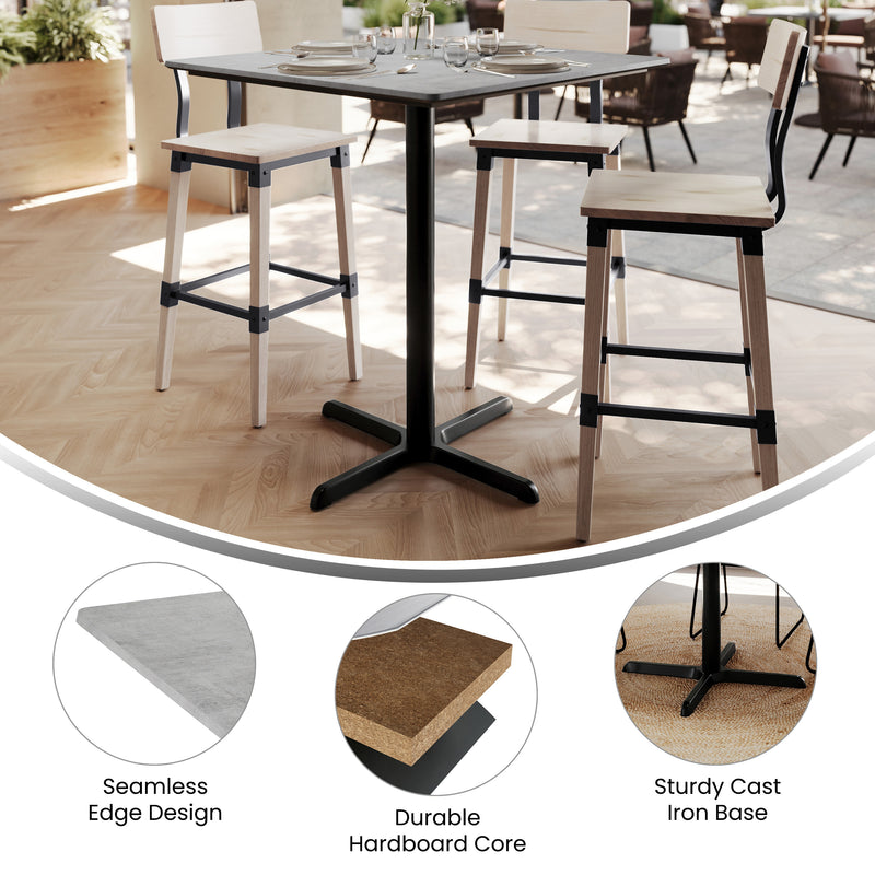 GY 36" SQ Tabletop-X Bar Base