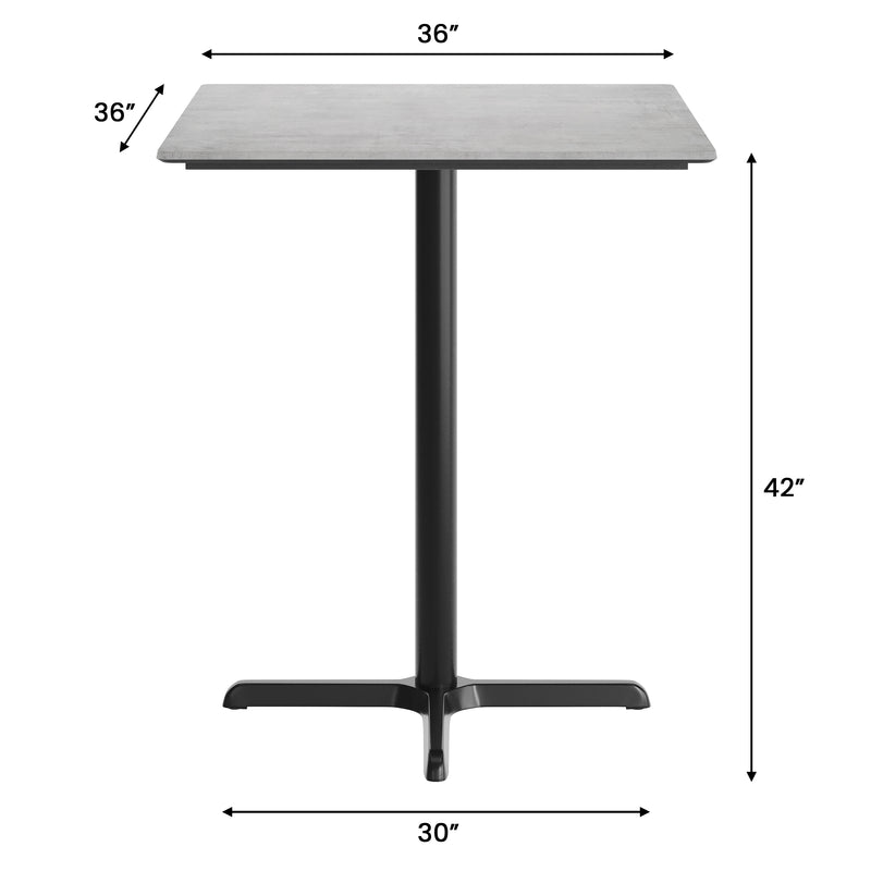 GY 36" SQ Tabletop-X Bar Base