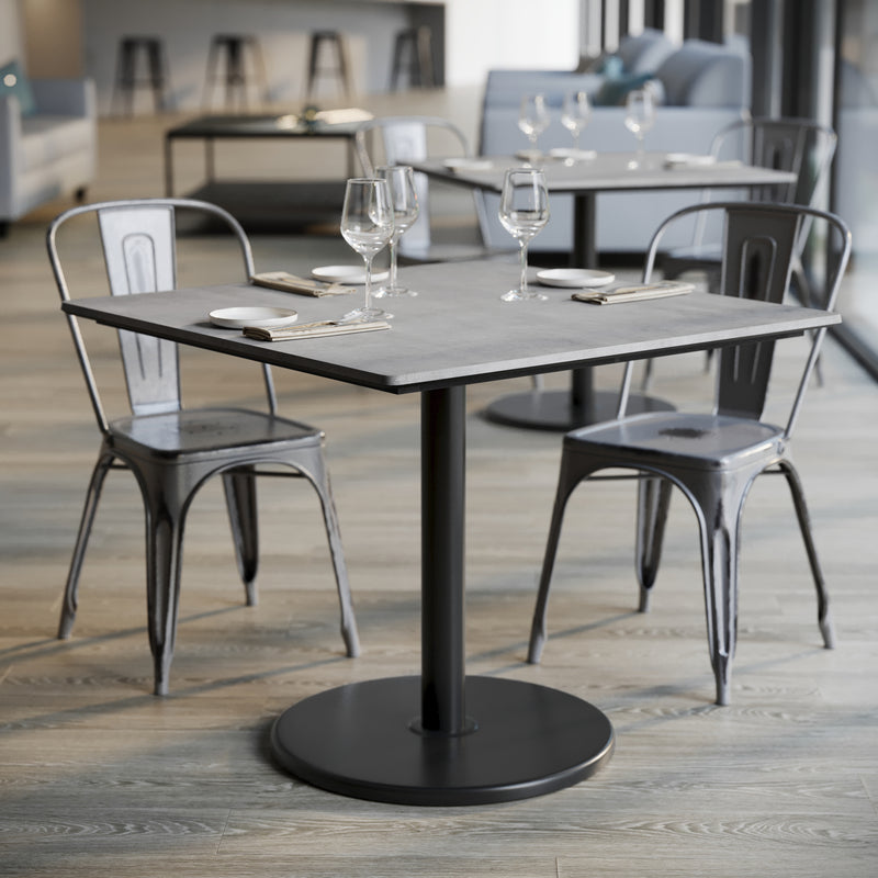 Gray 36" SQ Tabletop-RD Base