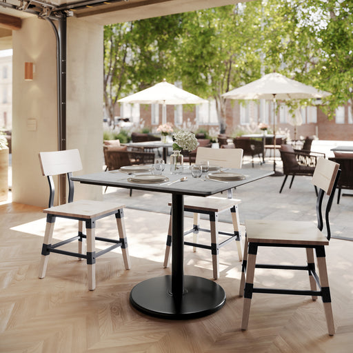 Gray 36" SQ Tabletop-RD Base