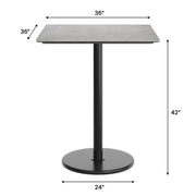 Gray 36"SQ Table-RD Bar Base