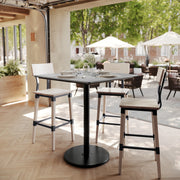 Gray 36"SQ Table-RD Bar Base