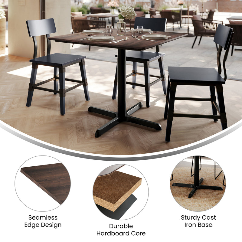 Brown 36" SQ Tabletop-X Base