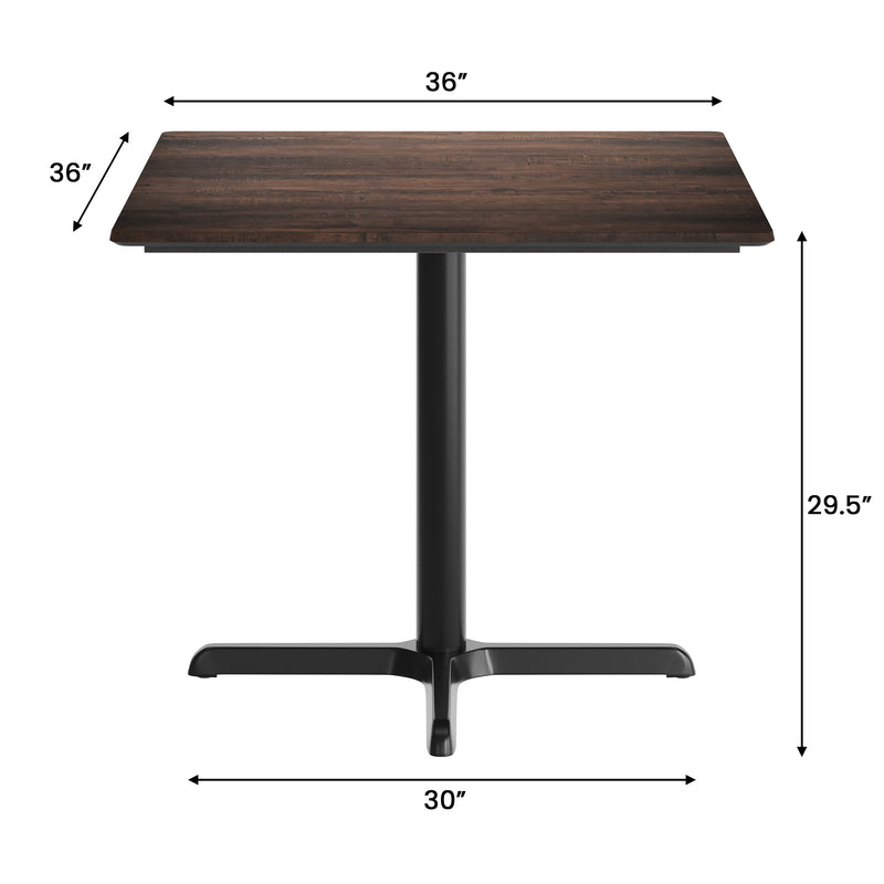 Brown 36" SQ Tabletop-X Base